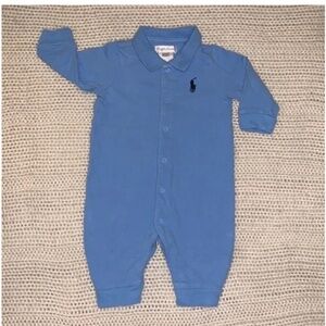 Ralph Lauren Baby Boy Blue Romper Size 3M